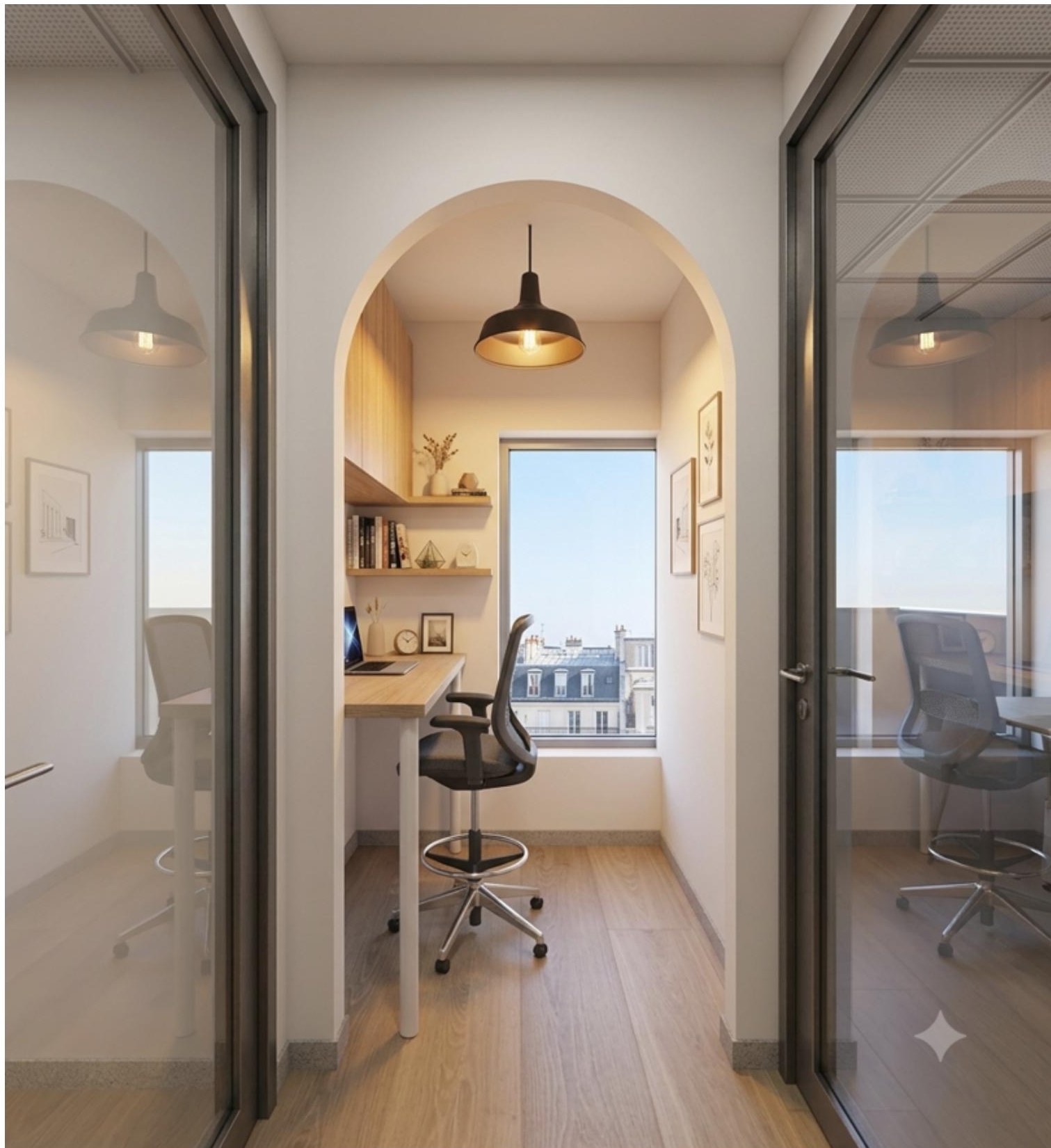 Design view of a doctor station at Crossroads Medical Clinic